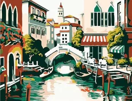 Картина по номерам «Старинный мостик»