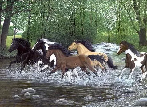 Картина по номерам «Табун лошадей»