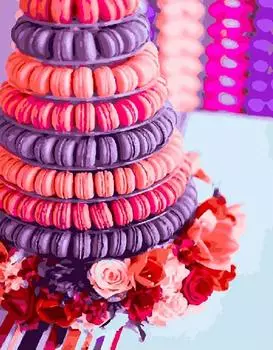 Картина по номерам «Торт с макарунами»