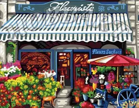 Картина по номерам «Уголок флориста»