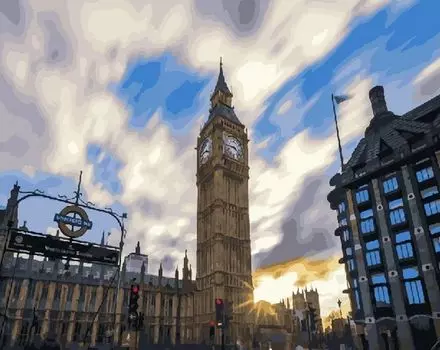 Картина по номерам «Утренний Биг Бен»