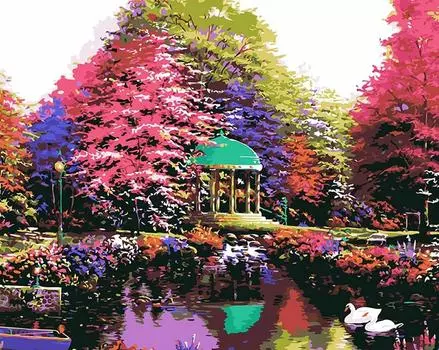 Картина по номерам «Уютная беседка»