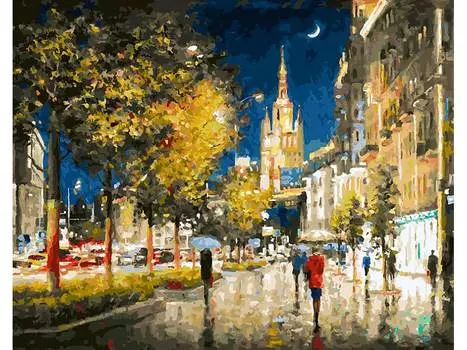 Картина по номерам «Вечерний свет Садового кольца»