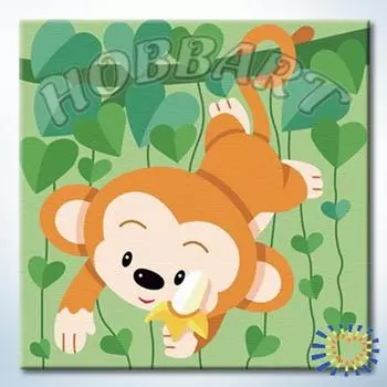 Картина по номерам «Веселые зверюшки. Мартышка»