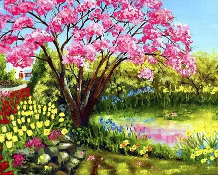 Картина по номерам «Весеннее цветение»