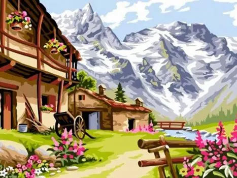 Картина по номерам «Весна в горах»