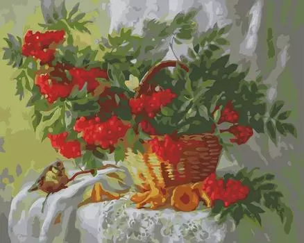 Картина по номерам «Ветки рябины»