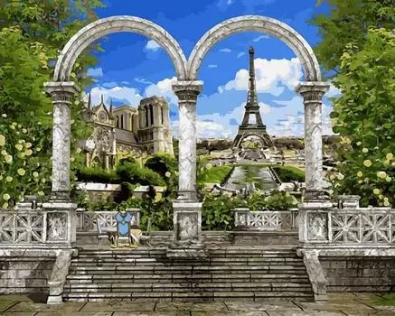 Картина по номерам «Вид на Эйфелеву башню»