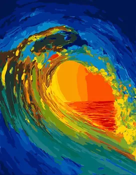 Картина по номерам «Волна на закате»