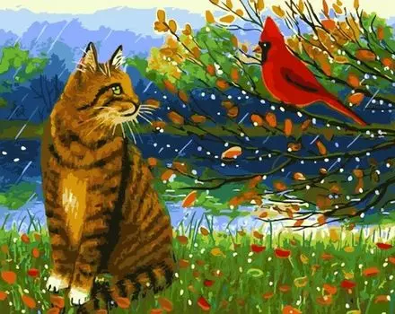 Картина по номерам «Встреча под дождем»