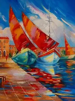 Картина по номерам «Яхты»