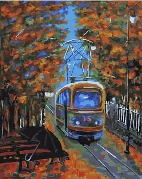 Картина по номерам «Забытый зонт»