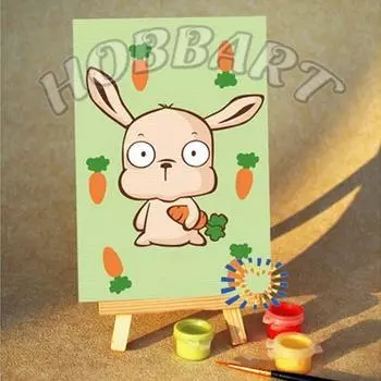 Картина по номерам «Зайчик с морковкой»