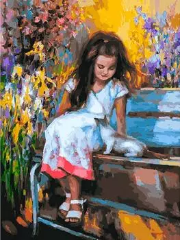 Картина по номерам «Знакомство в саду»