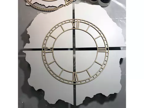 Модульная (4 части) двусторонняя основа для картины в форме среза камня, d 60 см, ResinArt