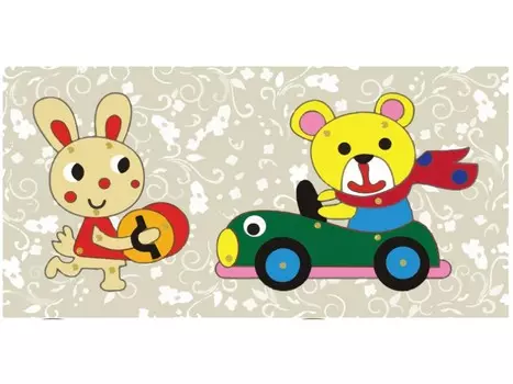 Мозаика «Зайка и мишка» (фигурки из картона)