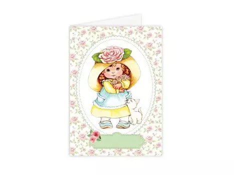 Набор для открытки «Девочка с розами»