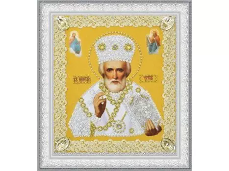 Набор для вышивания бисером «Икона Святителя Чудотворца (золото) ажур»