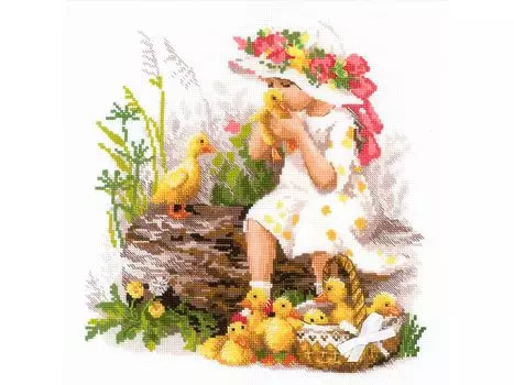Набор для вышивания «Девочка с утятами»