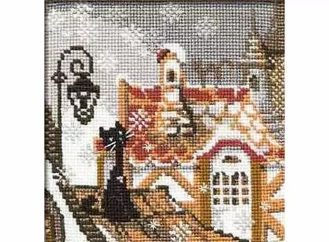 Набор для вышивания «Город и кошки.Зима»