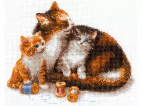 Набор для вышивания «Кошка с котятами»
