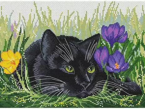 Набор для вышивания «Кот и крокусы»
