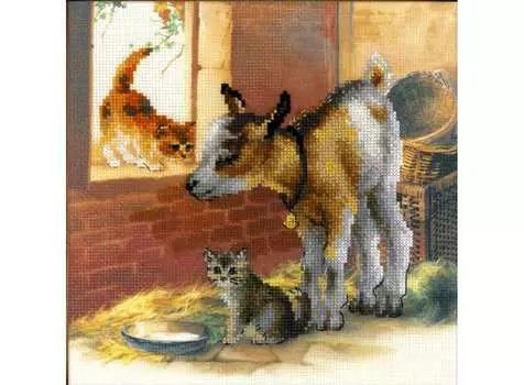 Набор для вышивания «Котенок и козлята»