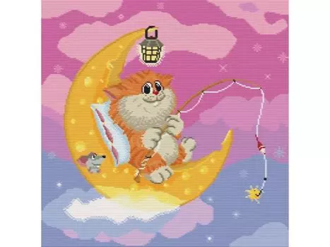 Набор для вышивания «Котик на Луне»