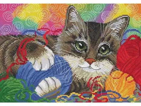 Набор для вышивания «Котик с клубочками»