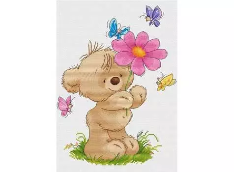 Набор для вышивания «Мишка с цветком»