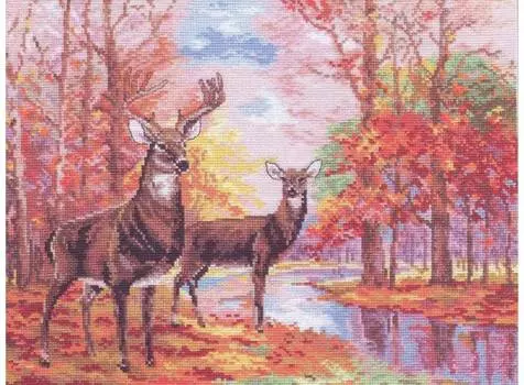 Набор для вышивания «Олени в осеннем лесу»