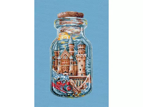 Набор для вышивания «Поезд в сказку» (голубая канва)