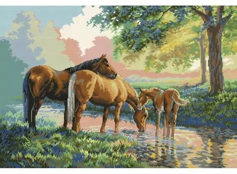 Набор для вышивания «Скакуны на водопое»