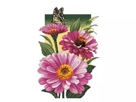 Набор для вышивания «Восход цинний»