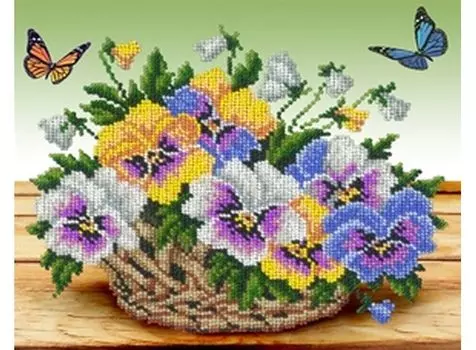 Набор вышивки бисером «Анютины глазки»