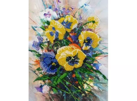 Набор вышивки бисером «Букет с анютками»