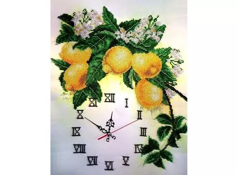 Набор вышивки бисером «Часы с лимонами»