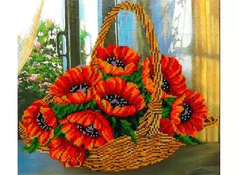 Набор вышивки бисером «Девять маков»