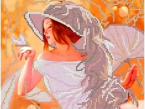 Набор вышивки бисером «Девушка с веером»