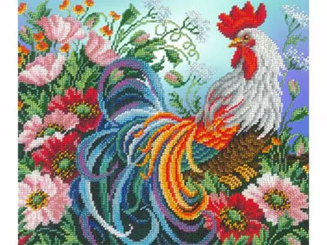Набор вышивки бисером «Красавец петух»