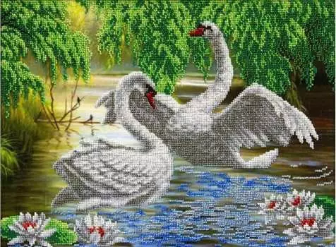 Набор вышивки бисером «Лебеди»