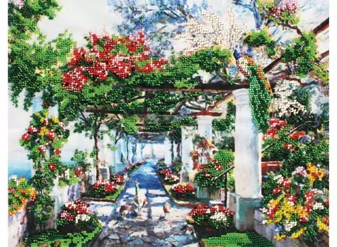 Набор вышивки бисером «Павлины на прогулке»