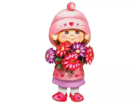 Папертоль «Девочка с букетом»