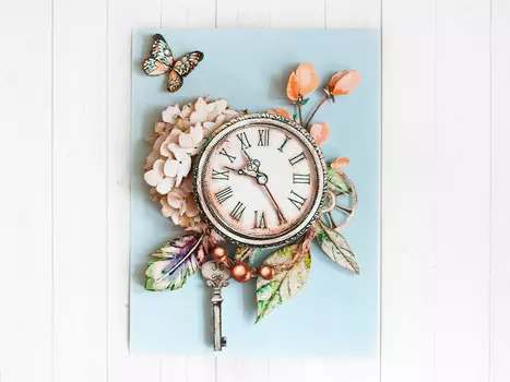 Папертоль «Нежная серия: Бабочка и часы»