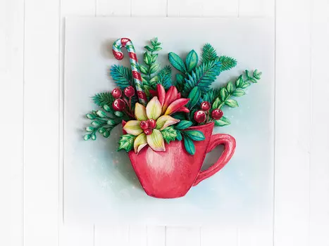 Папертоль «Новогодняя чашечка»