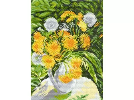 Рисунок на канве «Букет одуванчиков»