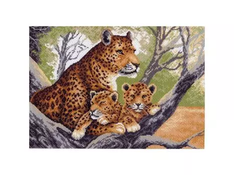 Рисунок на канве «Гепард с малышами»