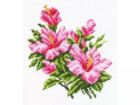 Рисунок на канве «Гибискус»