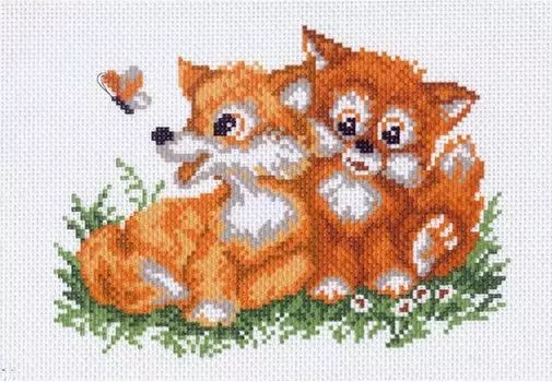 Рисунок на канве «Лисички»