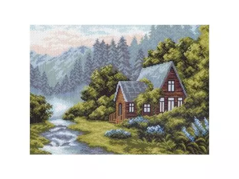 Рисунок на канве «Отдых в горах»